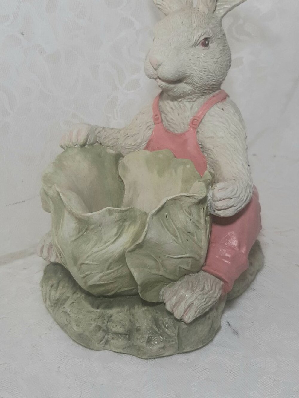 Jim Marvin Enterprises Bunny in Pink Overalls Cabbage Planter